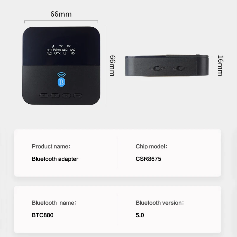 Приемник-передатчик Bluetooth 5 0 3 мм SPDIF audio aptx для ТВ-динамика от 1 до 2 беспроводных