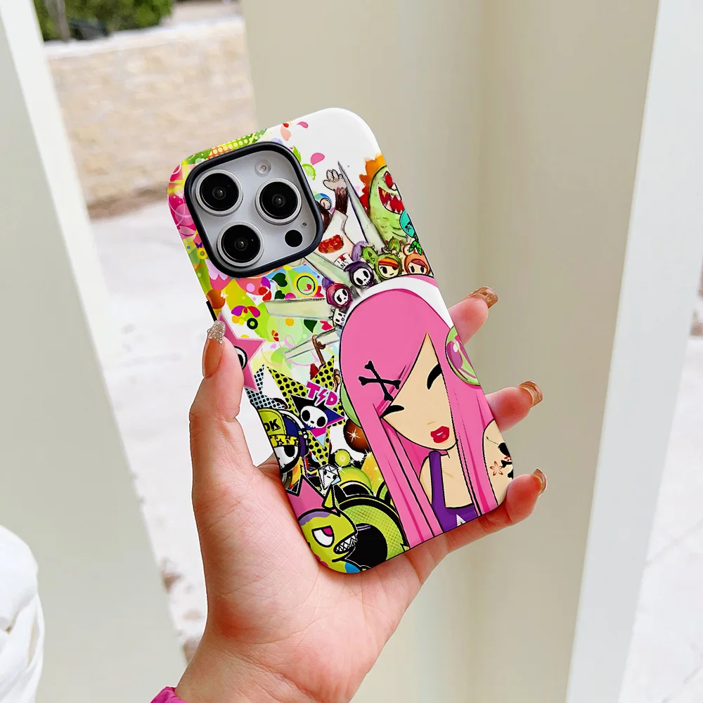 Японский чехол T-Tokidokis для iPhone 17, 17e, 16e, 16, 15, 14, 13, 12, 11, X, XS, XR, XSMAX, 7, 8, Air, Pro, Max, Plus, двухслойная задняя крышка (art.: 3920db4403be9) - 3920db4403be9
