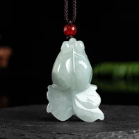 burmese jade goldfish pendant carved gemstones pendants natural necklace charm jadeite emerald jewelry charms white stone