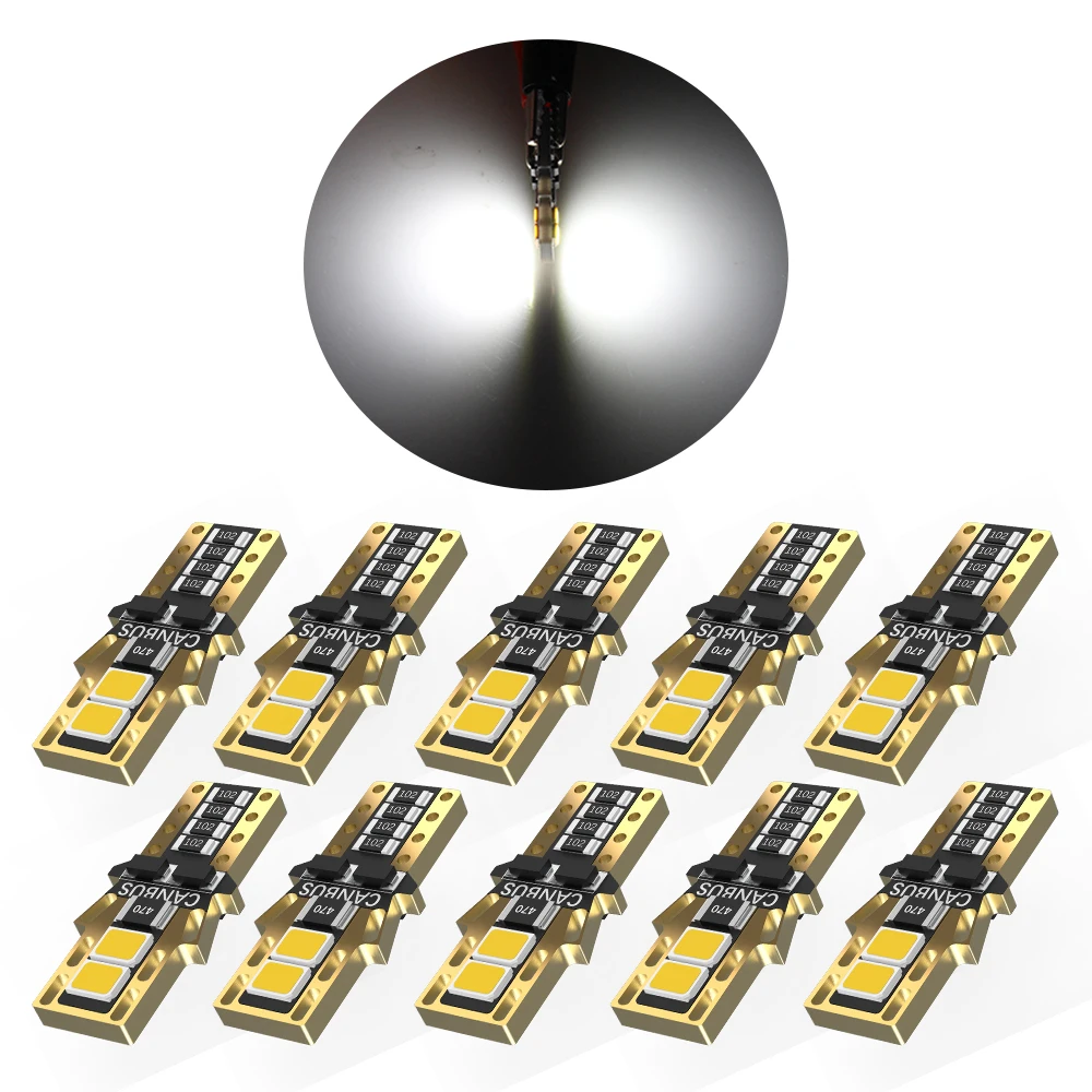 10 шт. W5W LED T10 светодиодная лампа Canbus для BMW Opel автомобильные парковочные купольные фонари внутренние карты купольные фонари 6500K теплый белый ледяной синий фиолетовый