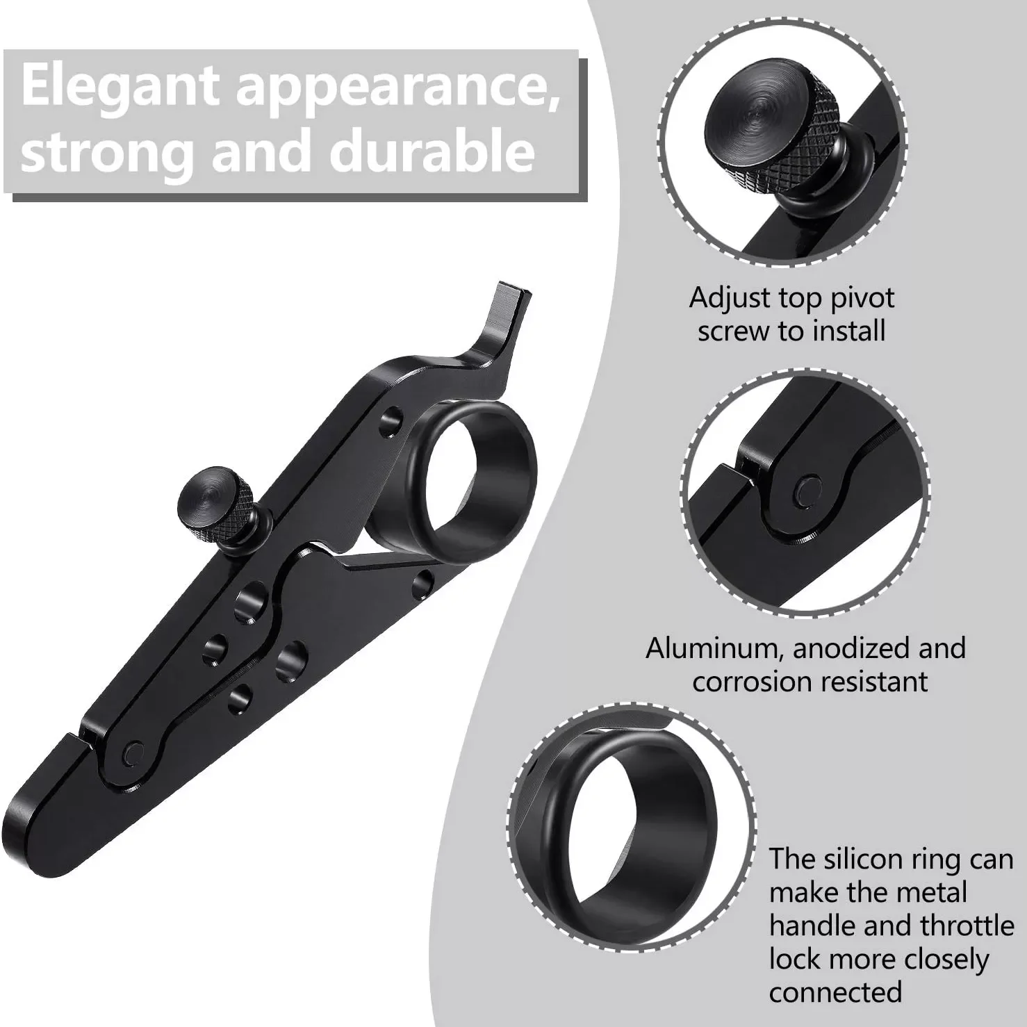

Aluminum Motorcycle Accessories With Rubber Ring Handlebar Motorcycle Throttle Lock Universal Cruise Control Clamp