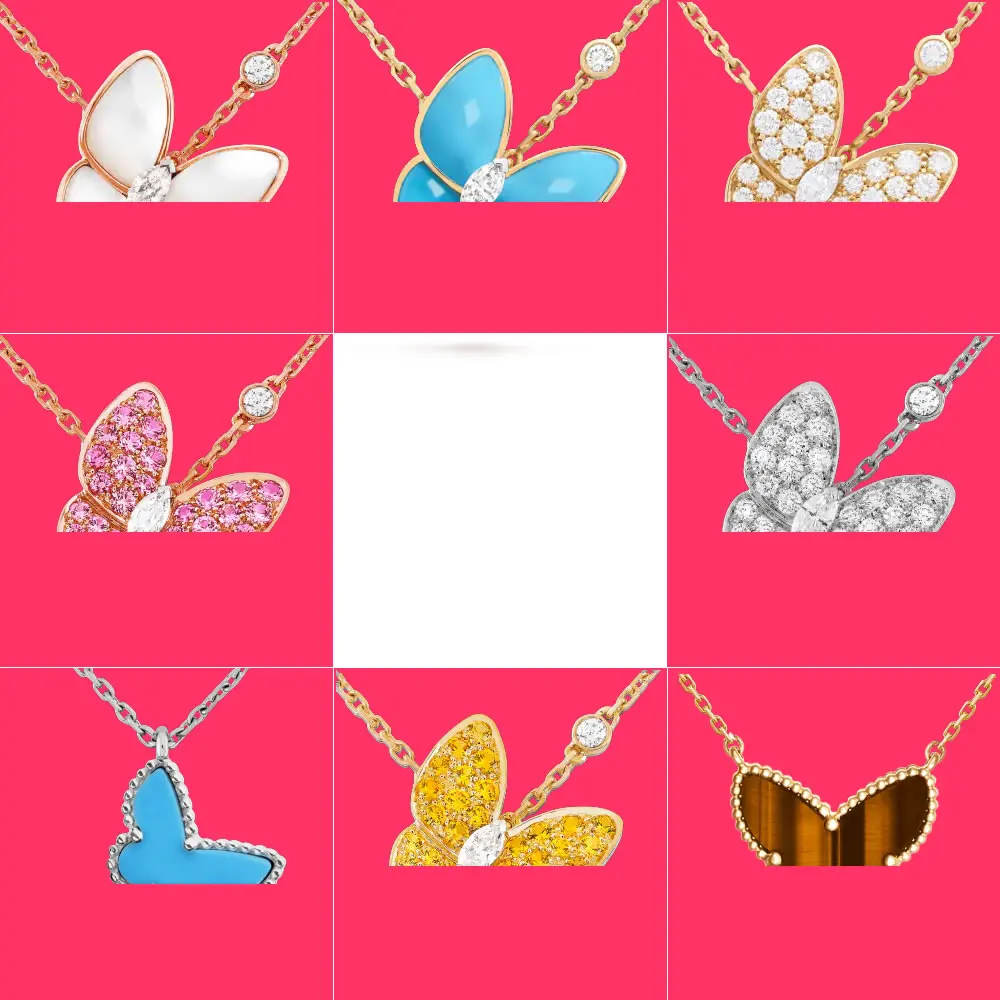 

Lucky VA Necklace high quality silver 925 jewelry Alhambra butterfly shape plating 14k gold rose gold Couple pendants