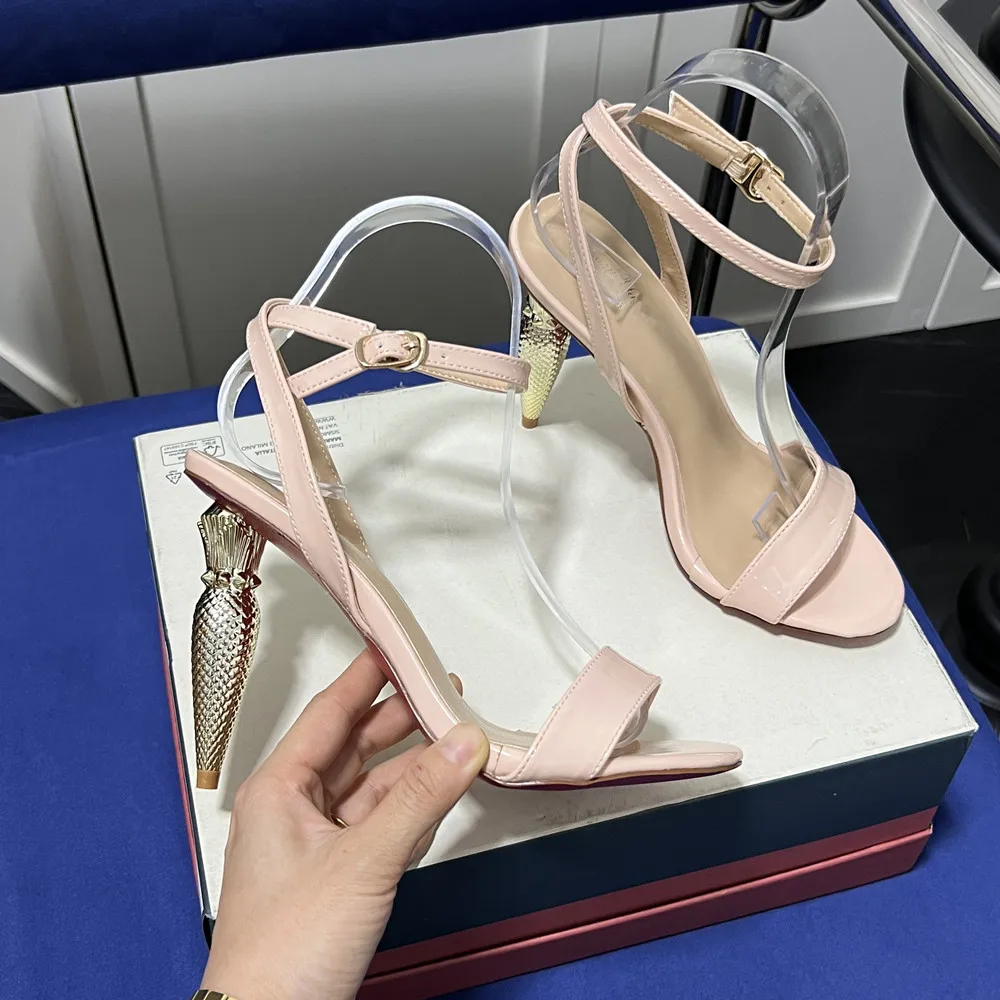 2023 Europe And The United States Summer Word With Rhinestones Sexy Open Toe Banquet Professional Ultra-High Heel Sandal Woman