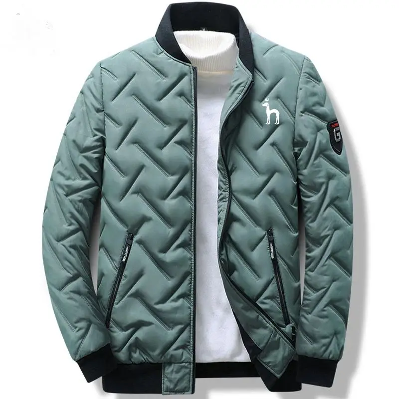 

Autumn and Winter 2023 HAZZYS Men's Down Cotton Plush Cotton Jacket Baseball Collar Wind proof Waterproof Jacket Checker Diamond