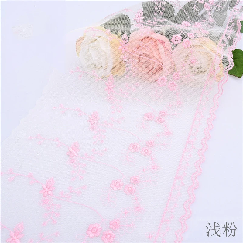 48 ярдов вышитая черная розовая Цветочная кружевная отделка для шитья одежды аксессуары для одежды бюстгальтер свадебное платье декоративная ткань