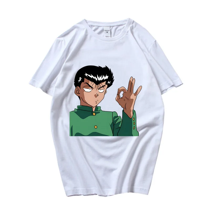 

Yu Yu Hakusho Yuusuke Urameshi Shirts for Women 100% Cotton Printed Short-sleeved T-shirt Female Half-sleeved Summer Anime Tops