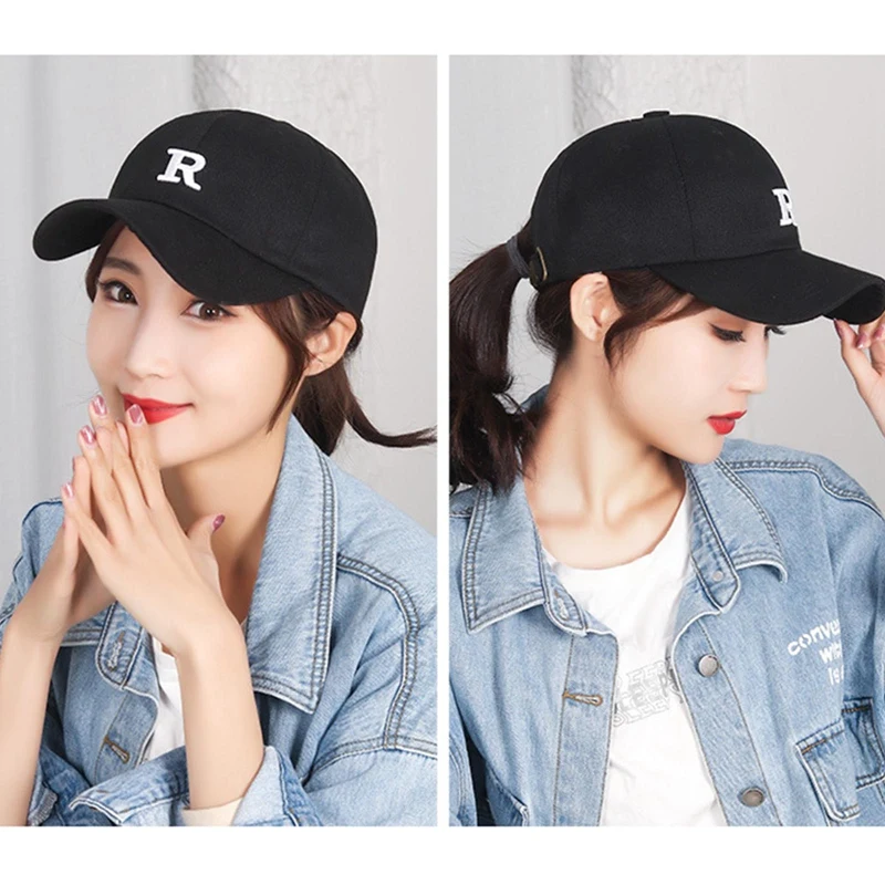

2021 Spring Baseball Cap Adjustable Cap Letters R Embroidered Outdoor Sports Hat Unisex For Women Men Summer Casual Visor Hats