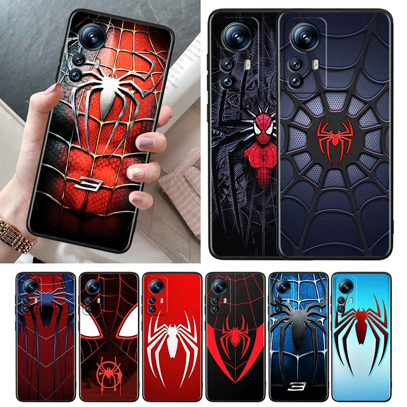 

Marvel SpiderMan Avengers Cool Case For Xiaomi 12T 12S 12 11 Ultra 11T 10T 9T Note 10 Pro Lite 5G Soft Black Phone Cover Shell