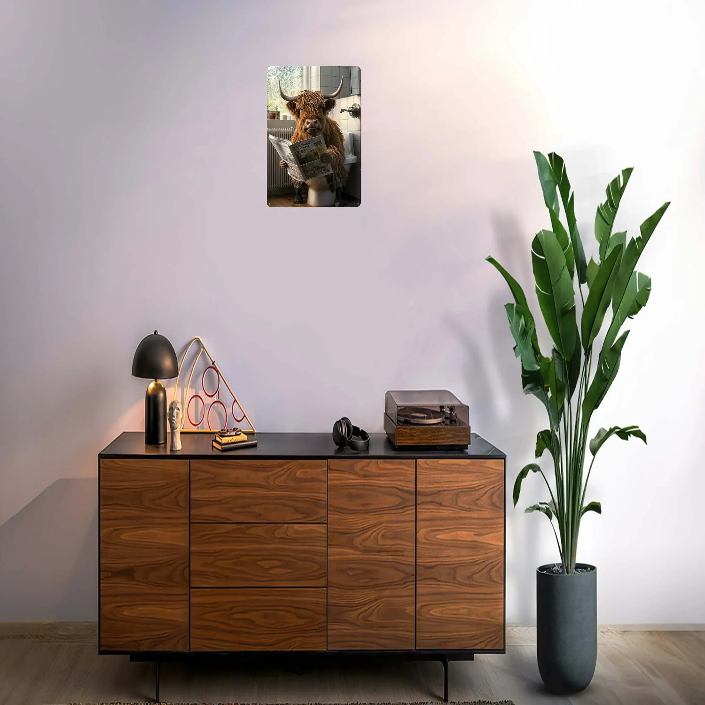 Винтажные металлические жестяные ретро-знаки Highland &quotкорова на унитазе&quot для