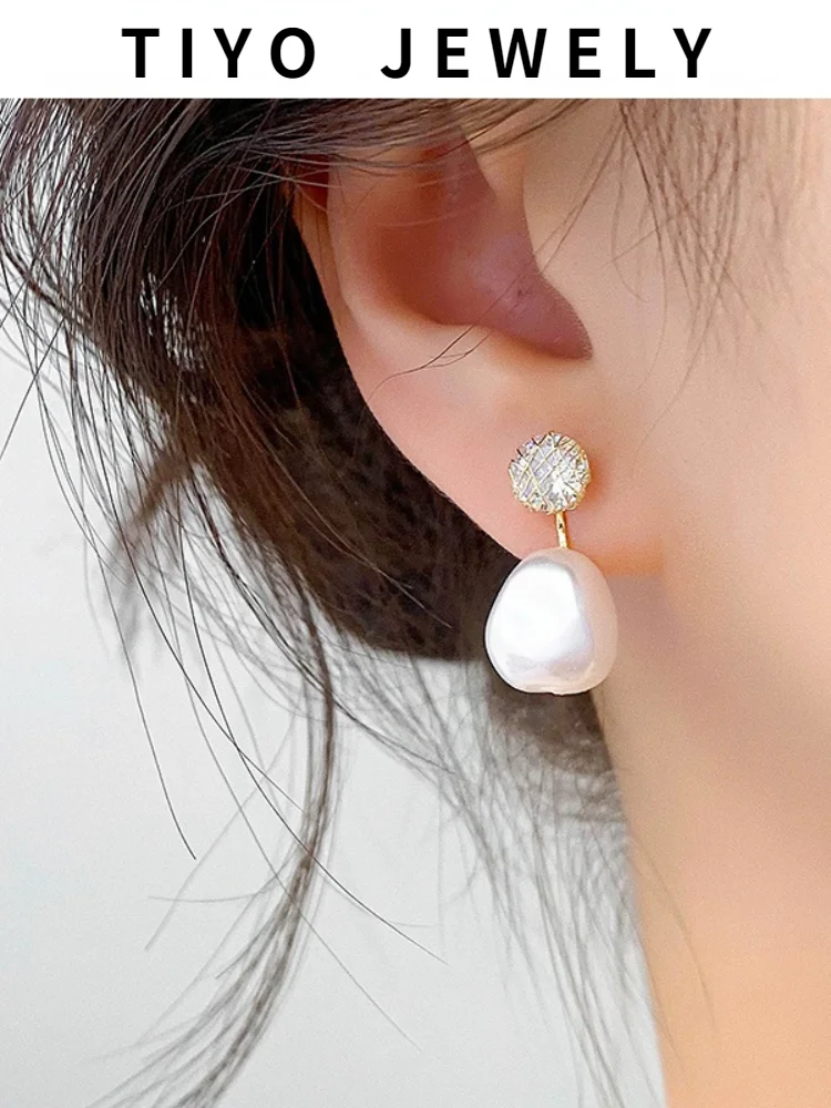

TIYO Women Jewelry Vintage Pearl Earring Delicate Design High Quality AAA Zircon Drop Earrings For Women Accessories Gifts