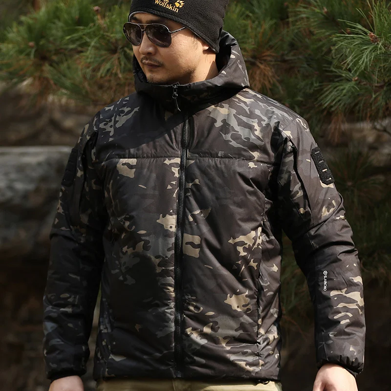 

Camouflage Tactical Jacket Autumn Winter Thick Warm Cotton Clothes Coat Ultralight Waterproof Hood Outdoor Camping Hiking Jacket
