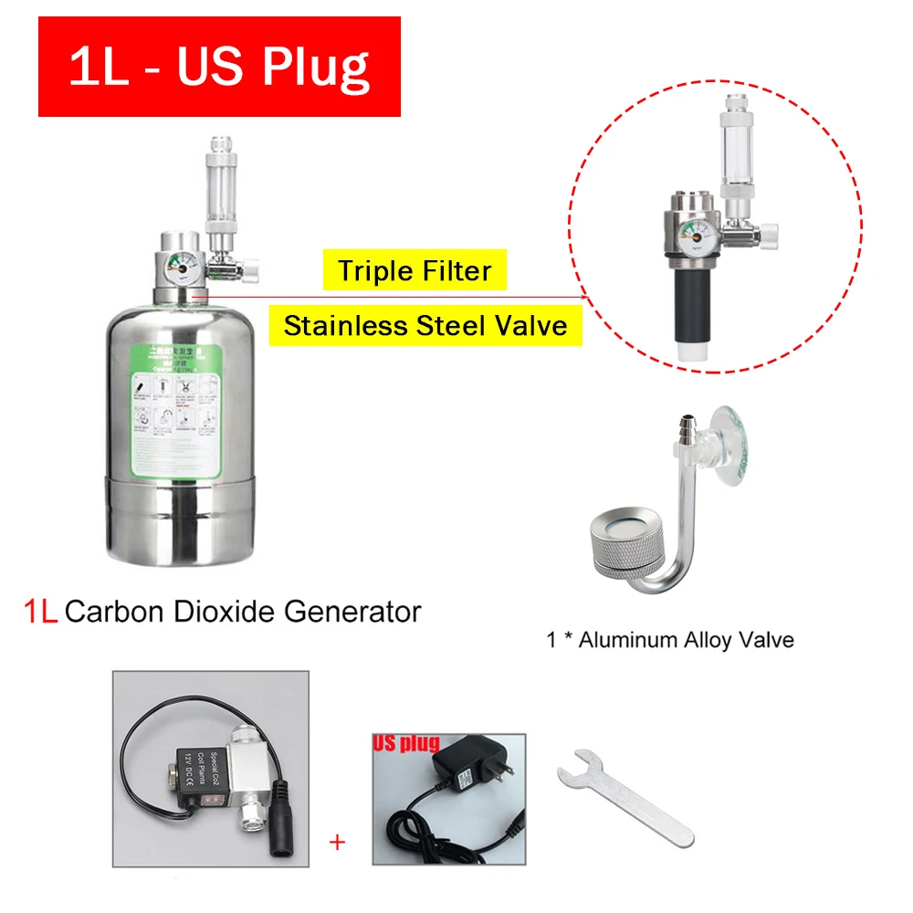 Аквариумный генератор CO2 2 л/1 л газовый баллон сделай сам высокого давления из