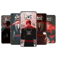 spiderman marvel hero for xiaomi poco m4 x3 f3 gt nfc m3 c3 m2 f2 f1 x2 pro mi mix3 soft silicone black phone case cover fundas