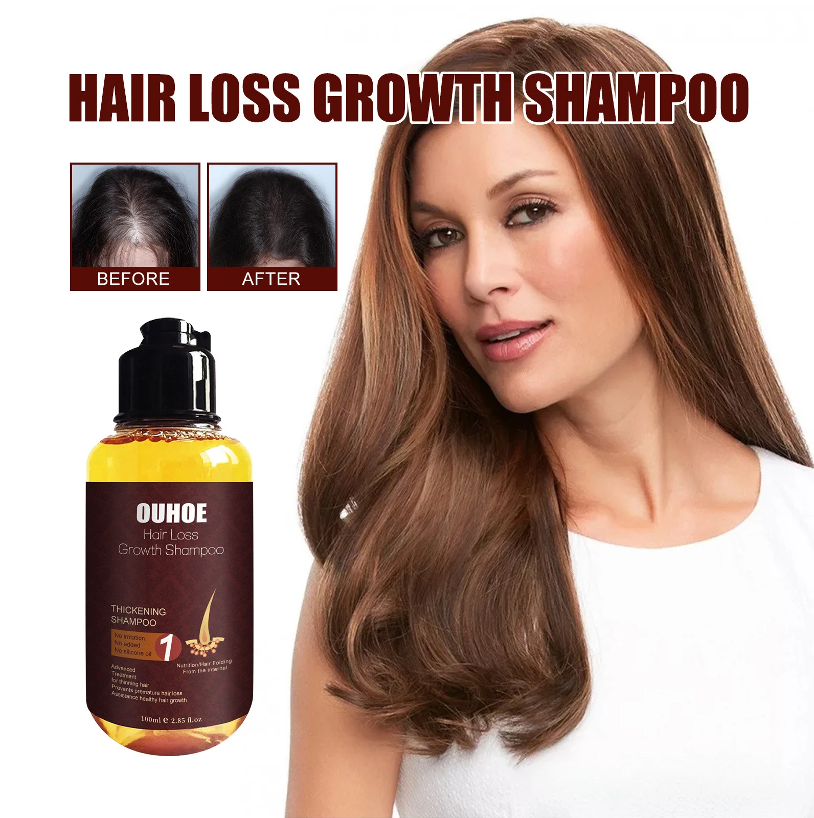 Dense hair shampoo cleans scalp moist thick hair smooth hair anti-loss hair solid anti-dandruff oil control