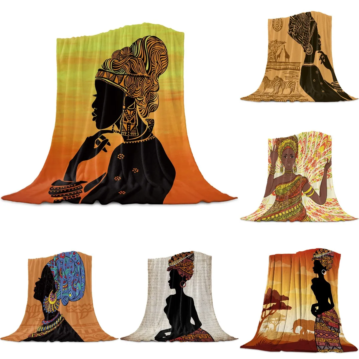 

Мягкое теплое Флисовое одеяло, этническое Африканское Женское зимнее покрывало, покрывало для дивана, кровати, дивана, покрывала из фланели, размер King/Queen