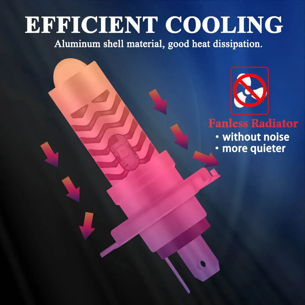 Светодиодные лампы для мотоциклетных Фар H4 BA20D S2 P15D H6 6000K дальний/ближний свет 12 В