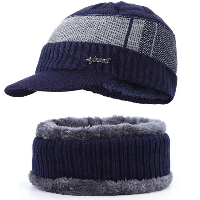 

Male Winter Skullies Beanie Hat Men Women Wool Scarf Caps Set Balaclava Cover Gorras Bonnet Knitted 2022 Warm Cpas Fashion