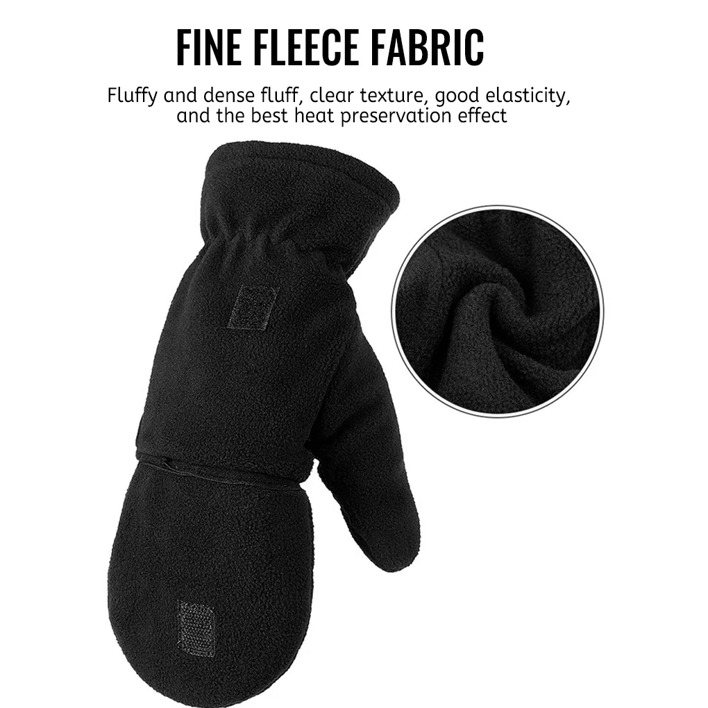 

Winter Warm Half Gloves Fleece Convertible Children Mitten Cycling L