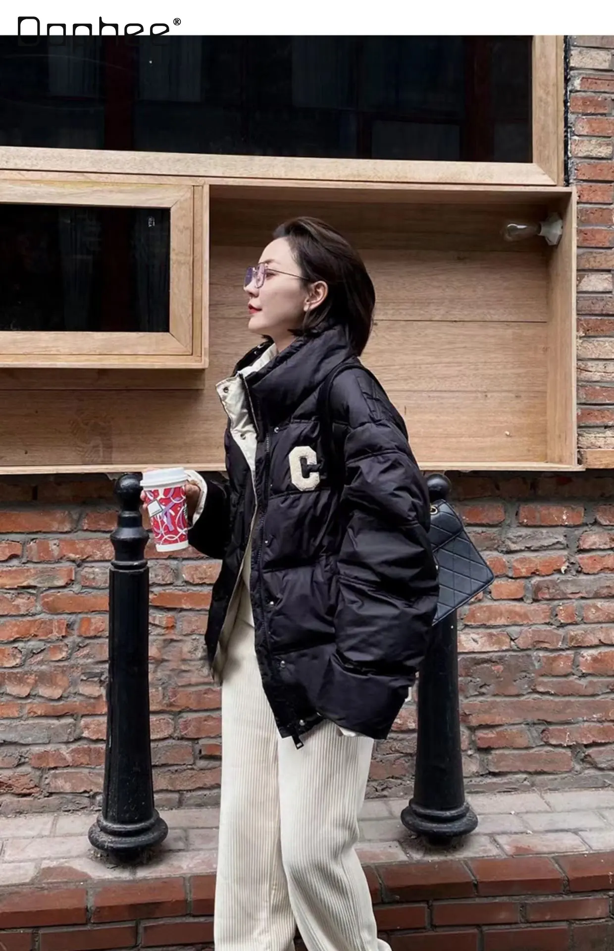 Casual Down Jacket for Women Short Autumn and Winter New White Duck Down Loose Cotton Padded Jacket for Ladies New Fashion