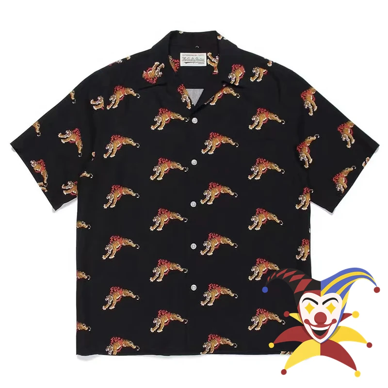 

Гавайская пляжная рубашка WACKO MARIA с принтом тигра, мужская и женская рубашка оверсайз