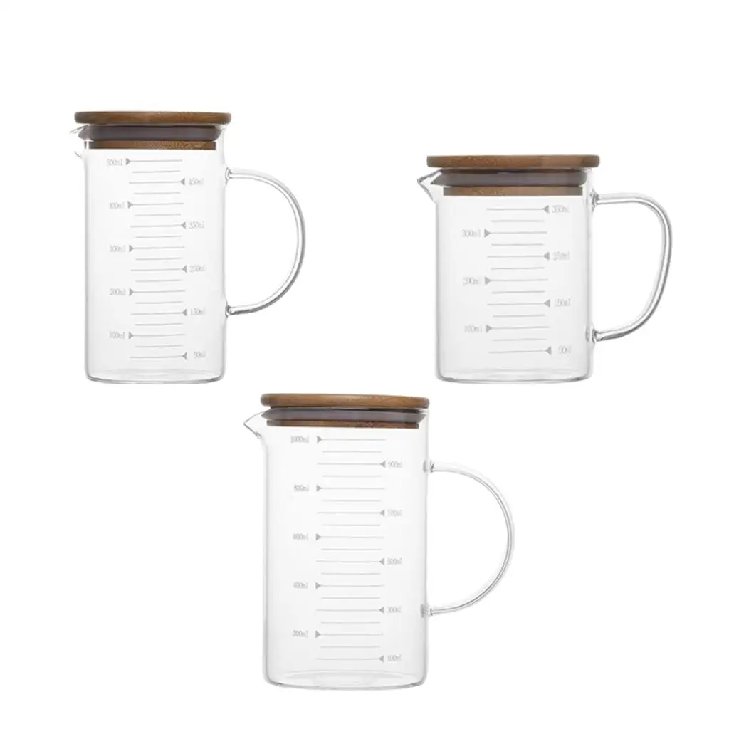 

Термостойкая стеклянная мерная чашка из боросиликатного стекла с крышкой