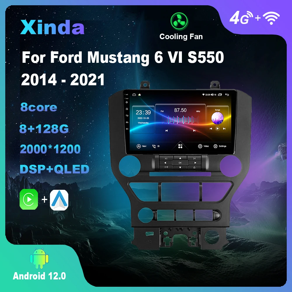 

Android 12.0 For Ford Mustang VI S550 2014 – 2021 Multimedia Player Auto Radio GPS Carplay 4G WiFi DSP Bluetooth