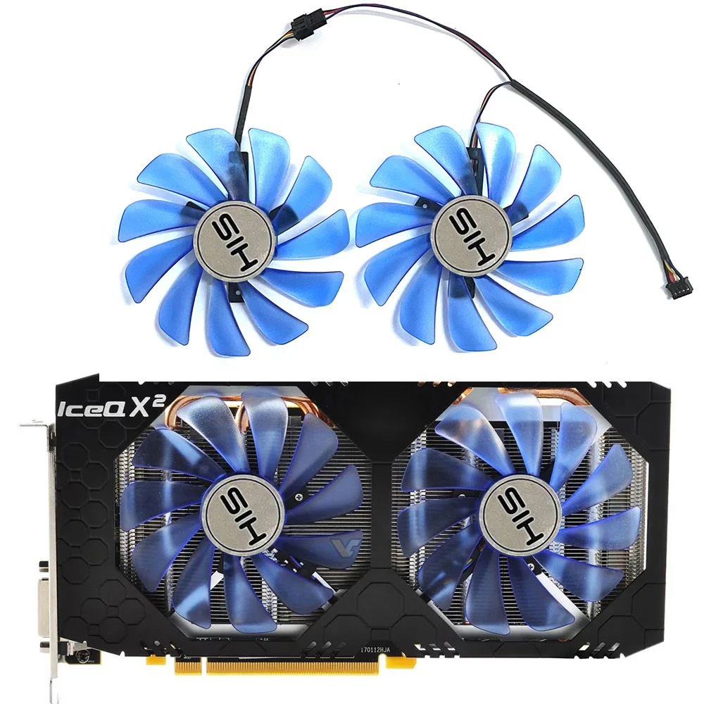 

95MM 4PIN DC 12V 0.45A RX 580 GPU Cooler For His RX580 RX 580 Ice QX2 OC 4GB/Turbo 8GB Graphics Card Cooling
