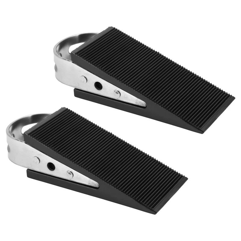 

2X Rubber Stainless Steel Door Stopper Security Thickening Anti-Collision Floor Door Holder Protection Kids Safe Office