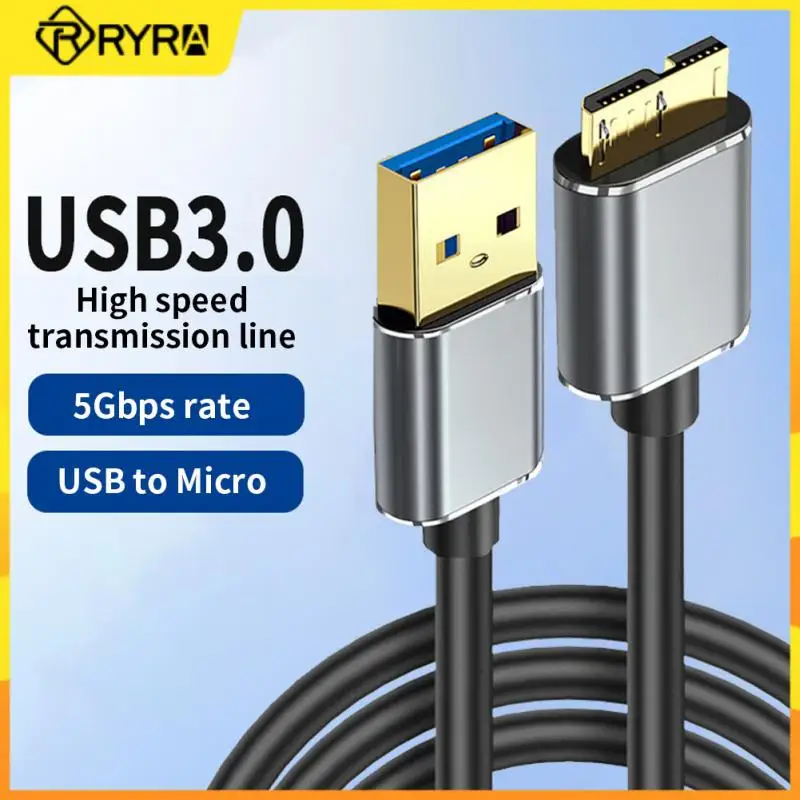

RYRA внешний кабель для жесткого диска Micro B USB C 3,0 разъем 5 Гб Быстрый USB 3,0 к Micro B кабель для передачи данных для смартфона Micro B провод