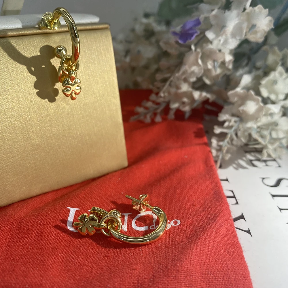 

Золотые круглые соломенные серьги на удачу Модные Простые высококачественные женские универсальные свидания подходят для UNO DE 50