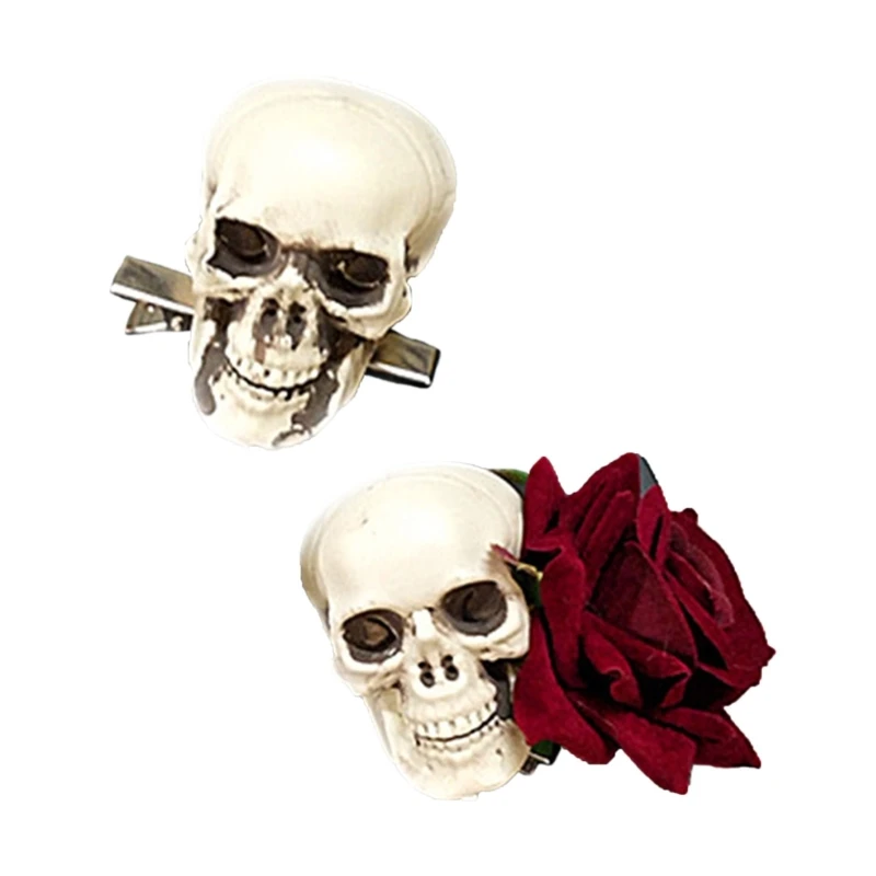 

Skull Flower Hairclip for Halloween Party Women Gothic Cosplay Hairpin Dark Series Lady Skull Hair Clip Hair Dropshipping