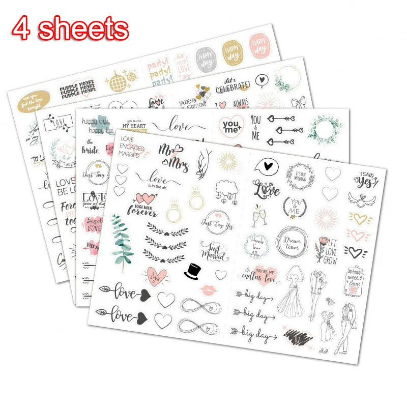 

230 шт., водонепроницаемые Съемные Наклейки на свадьбу