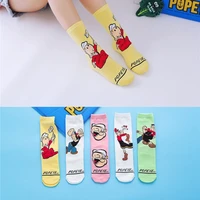 cartoon socks 2022 new womens socks fashion harajuku animation popeye middle tube girl socks comfortable sports mens stockings