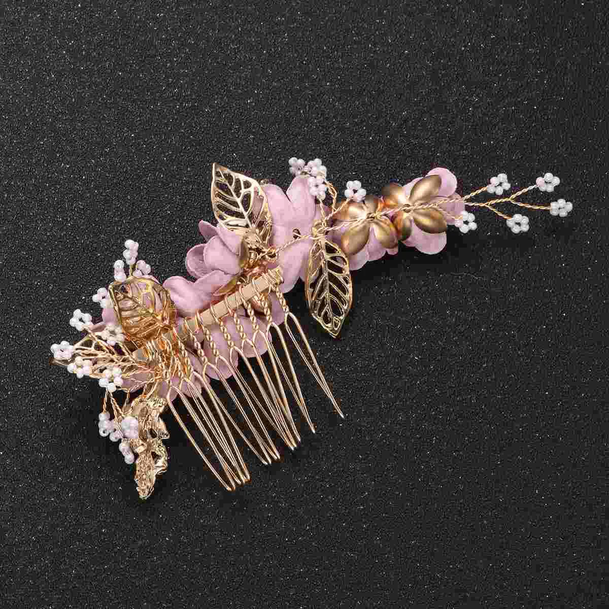 

Hair Bridal Comb Wedding Clips Piece Flowers Rhinestones Vintage Pearl Bridesmaids Side Accessories Crystal Supplies Headdress