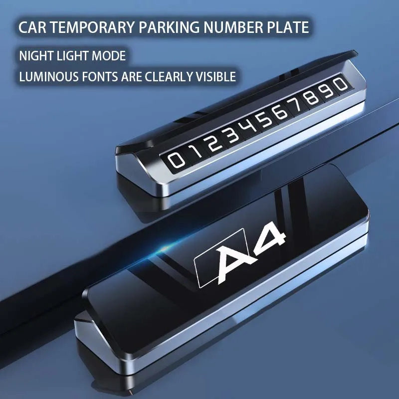 

Metal Mobile Phone Temporary Parking Number Plate for Audi A4 A3 A6 A7 A5 A8 8V 2014-2020 Accessories 2023 Logo 2022 Interior