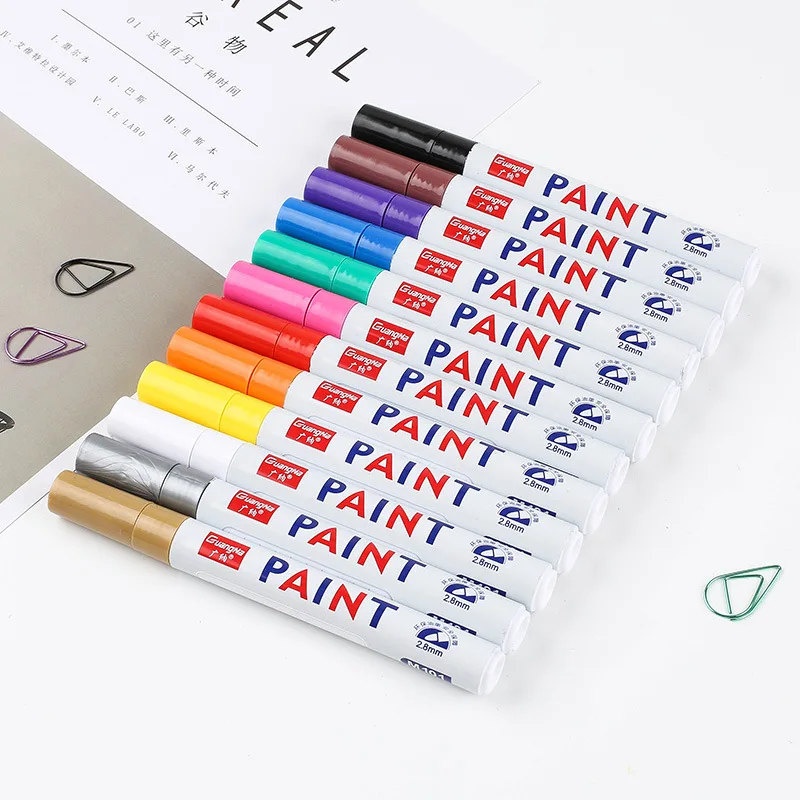

Colored Art Paint Marker pens Waterproof Universal Oil Based Markers for Manga Drawing School Art Supplies