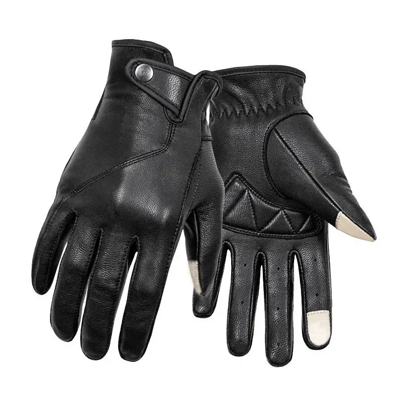 

Sheepskin Retro Motorcycle Full Finger Gloves Touch Screen Anti-slip Gloves Winter Warm Riding Equipment Outdoor Sport Warm