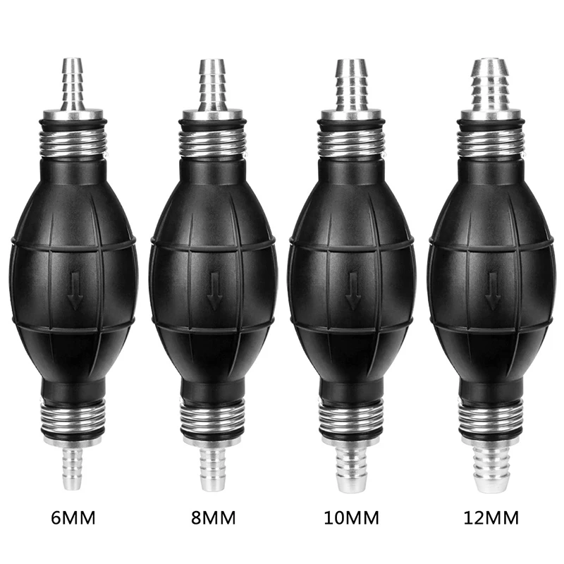

6mm/8mm/10mm/12mm Hand Fuel Pump Line Rubber Aluminum Hand Primer Bulb Oil Transfer Petrol For Car Boat Marine Outboard