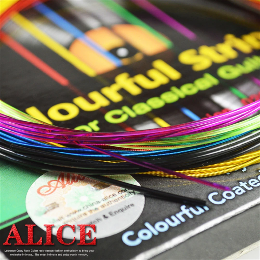 

Alice A107C Colorful Classical Guitar Strings Nylon String Gauge 028-043 Parts Coated Copper Alloy Wound Classic Guitarra String