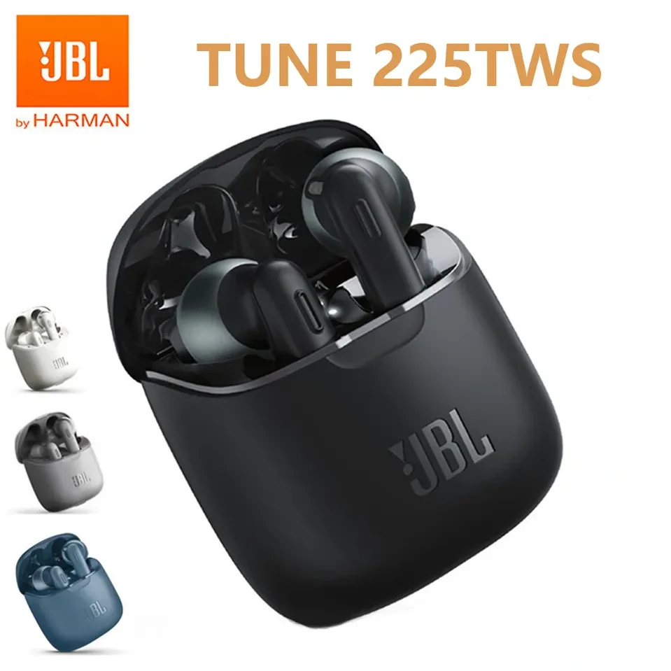 

JBL TUNE 225TWS Wireless Bluetooth Earphones JBL T225TWS Stereo Earbuds Bass Sound Headphones Headset with Mic Charging Case