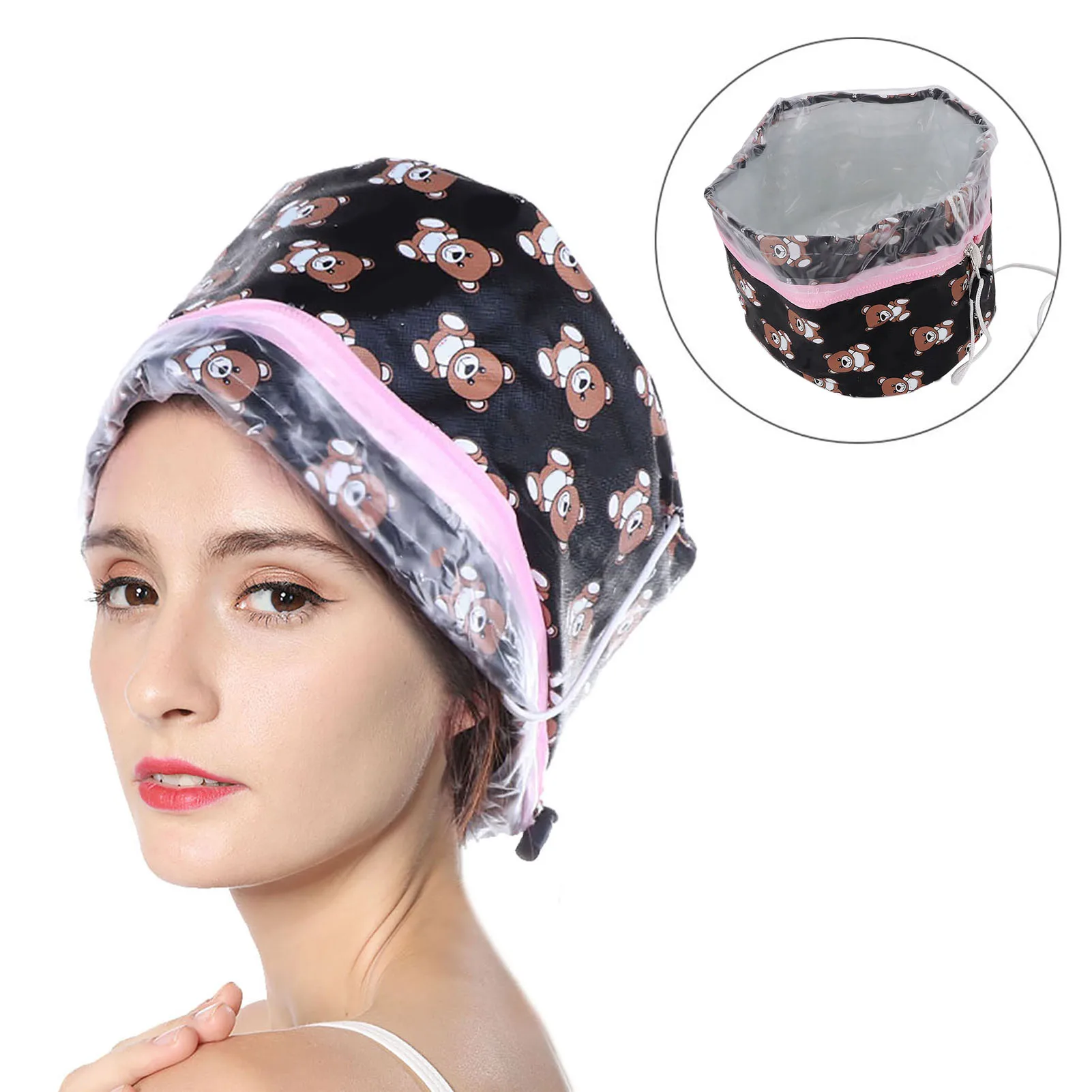 

Electric Hair Cap Hat Salon Hair Thermal Nourishing Hair Mask Baking Oil Cap Hair Dryers Heat Hat 3 Gears Hair Accessories