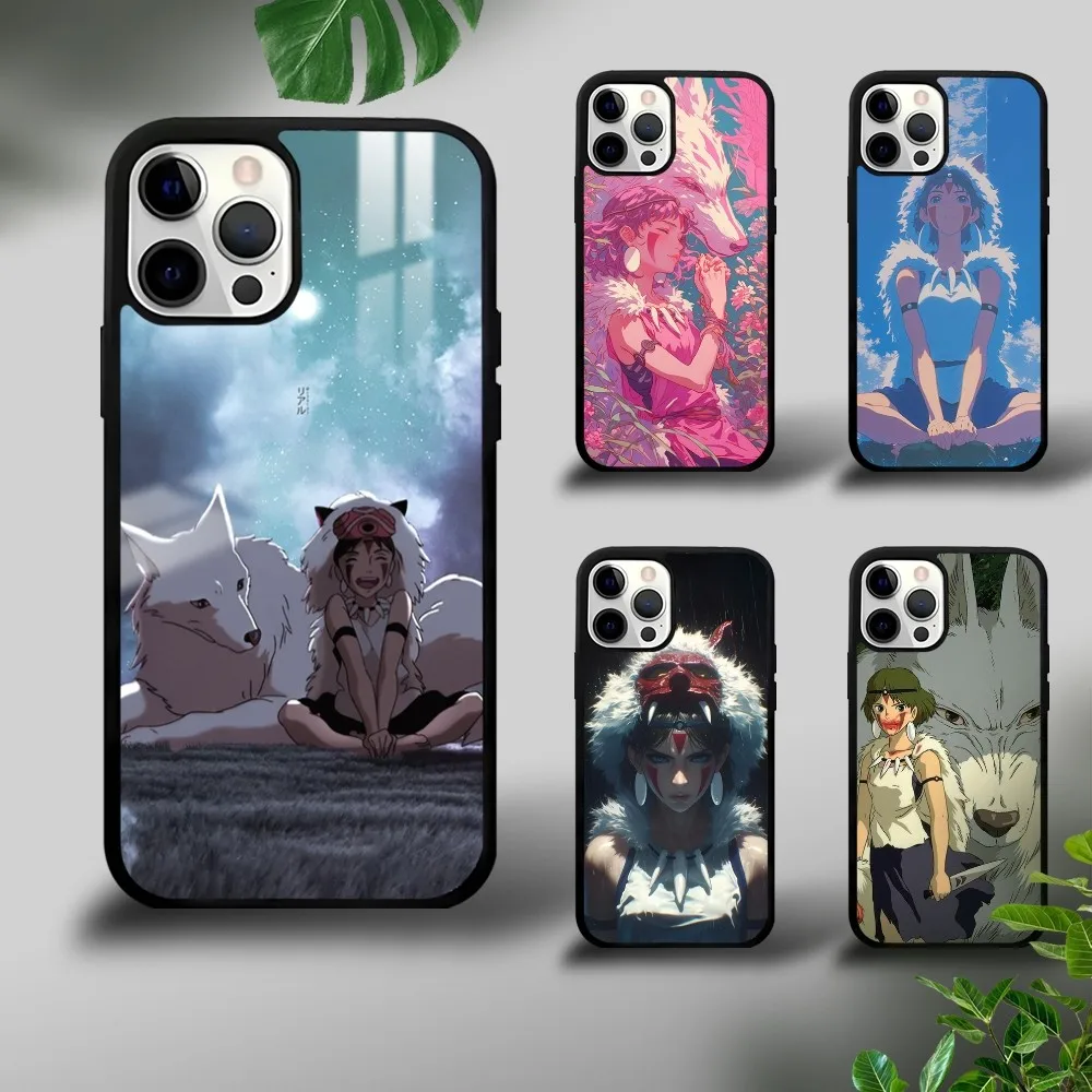 Чехол для телефона с аниме P-Princess M-Mononoke iPhone 16 15 14 13 12 11 Pro Xs Max Mini Plus Celulares Hard Funda