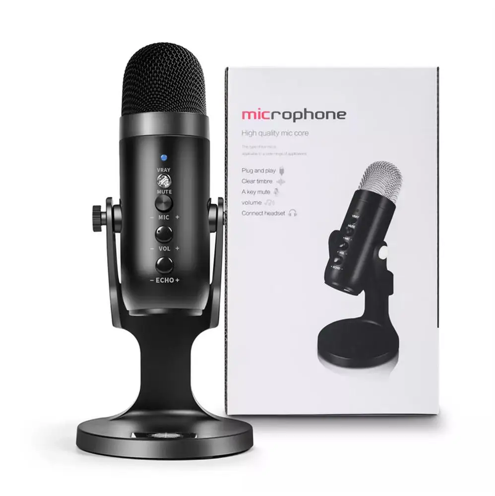 

USB Microphone Professional Condenser Mic For PC Computer Laptop Recording Studio Singing Game Streaming Mikrofon Live Broadcast