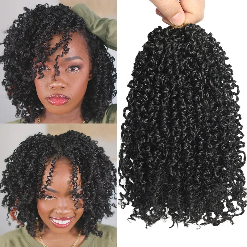 Предварительно скрученные синтетические вязанные крючком волосы Passion Twist