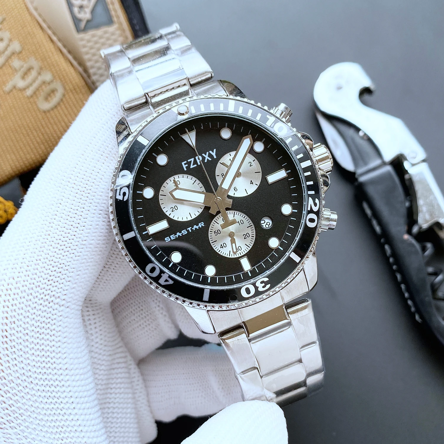 

TST01 New Top Brand Watches Men Business Global Time Watch Luxury Multiple Time Zones Original Brand Automatic Date AAA Clock