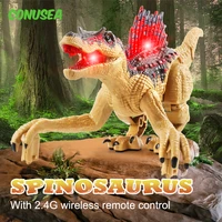 rc toy dinosaurs smart robot electric 2 4g remote control simulation spinosaurus model toy with light and sound children toys