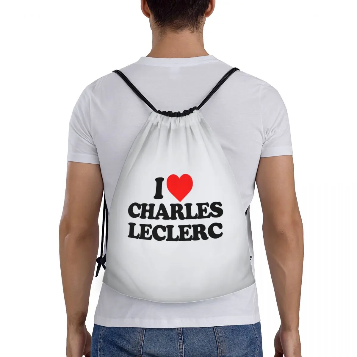 Изготовленная на заказ сумка шнурке I Love Charles Leclerc для мужчин и женщин легкий
