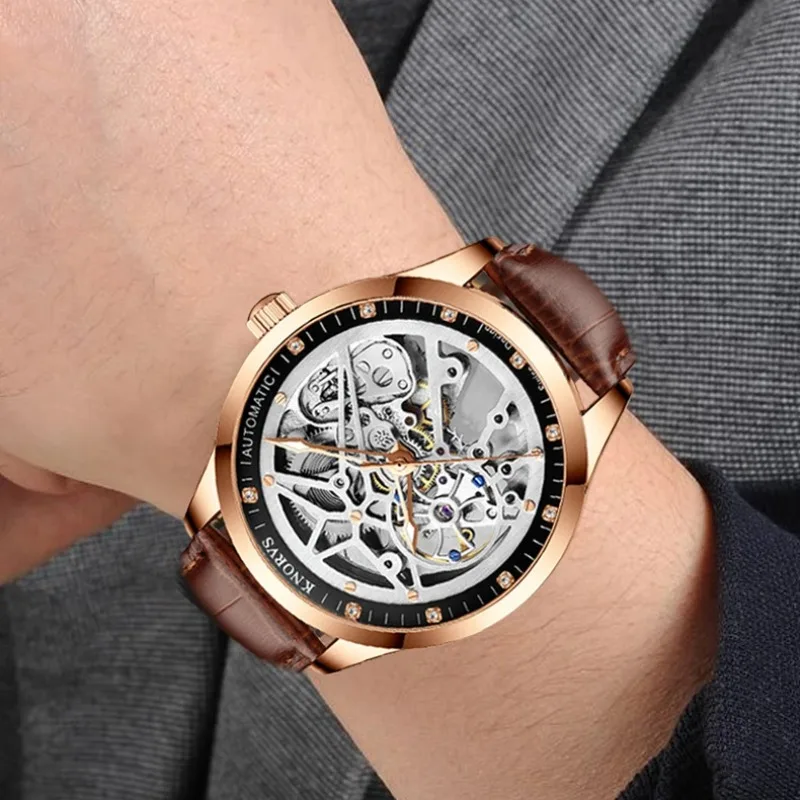 Водонепроницаемые автоматические механические наручные часы Winner для мужчин