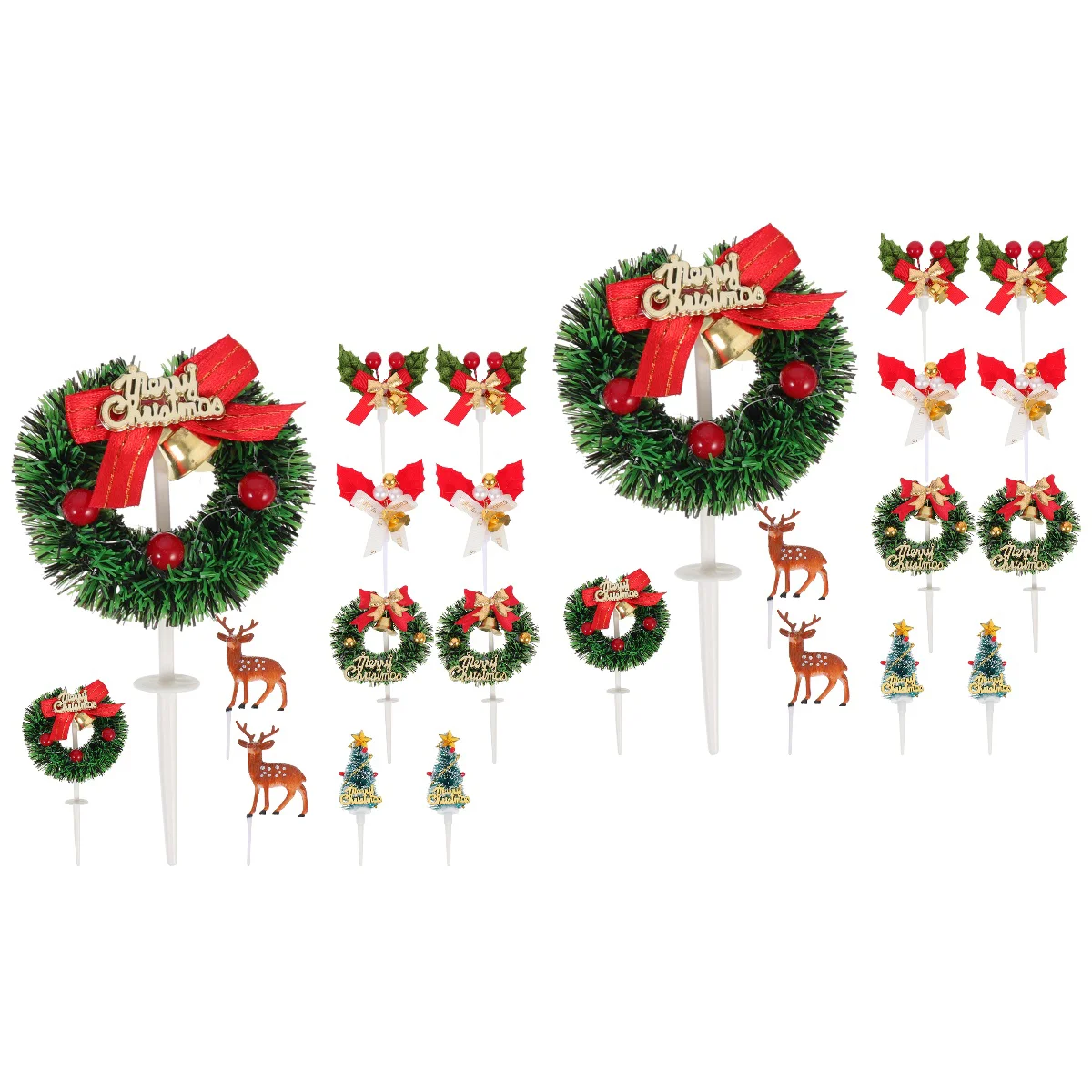 

24 Cartoon Party Decorative Festival Xmas Cupcake Topper Picks Cake Picks Xmas Cake Picks