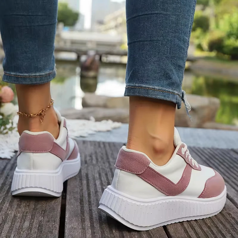 Весенне-летняя модная повседневная женская обувь на плоской подошве с шнурками
